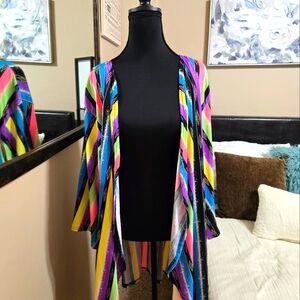 Colorful Striped Kimono Cardigan Size L NWOT.Never Worn!